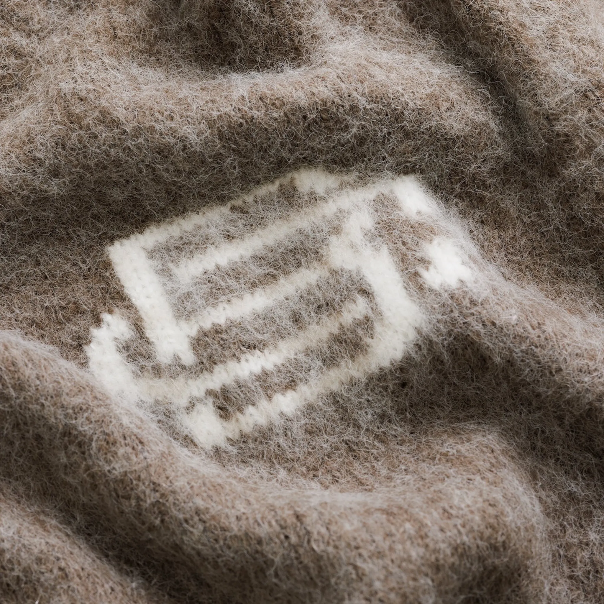 Detailed View of Bénir Clothing Mohair Knit BC Taupe Sweatpants MOJOGTAP